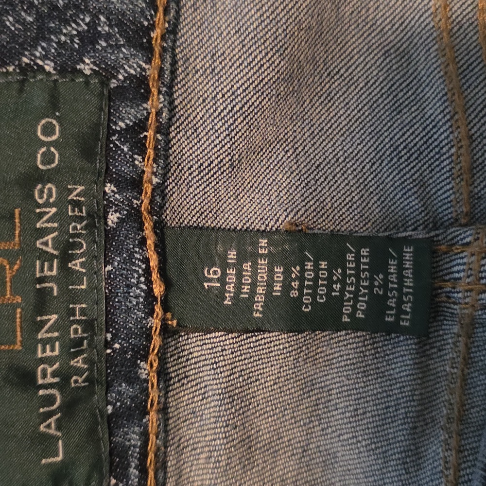 Lauren Ralph Lauren Patterned Straight Leg Jeans Size 16 - Picture 8 of 8